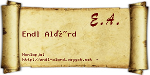 Endl Alárd névjegykártya